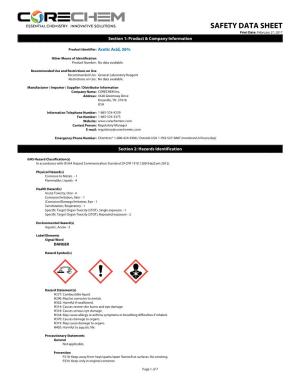 Acetic Acid, 26% Safety Data Sheet