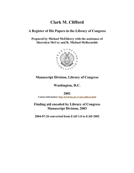 Papers of Clark M. Clifford