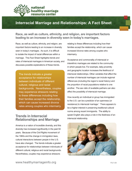 Interracial Marriage and Relationships: a Fact Sheet