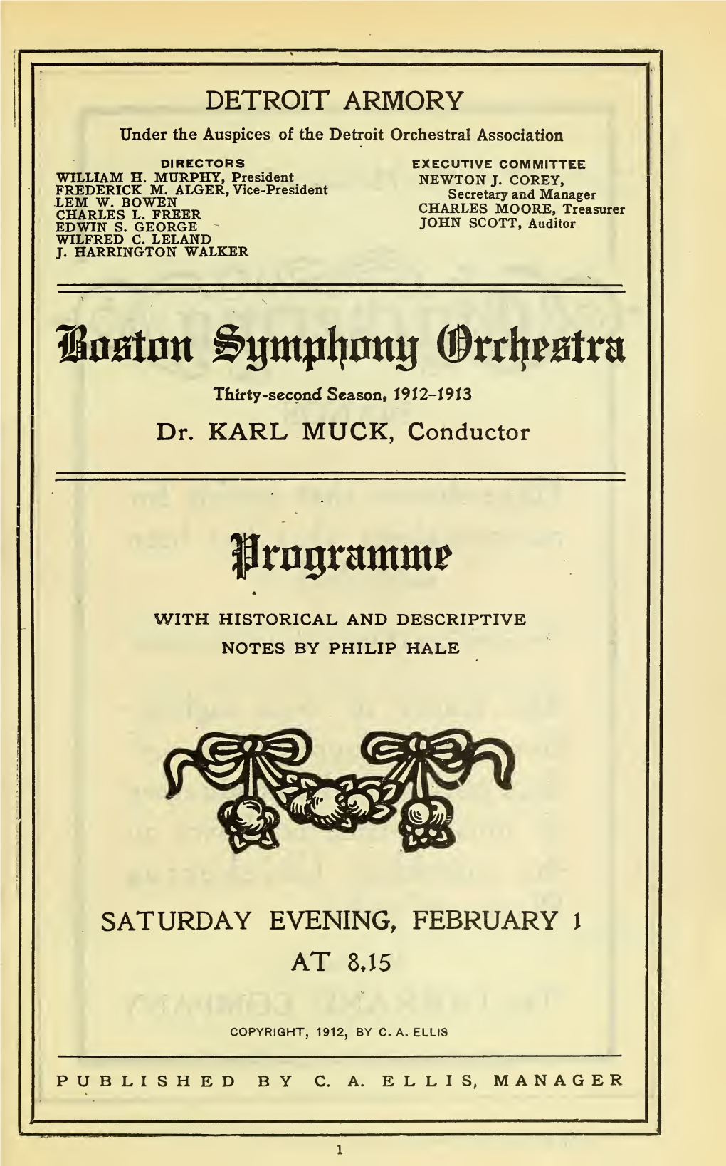 Boston Symphony Orchestra Concert Programs, Season 32,1912-1913, Trip