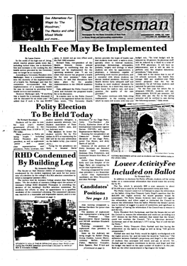 Health Fee May Be Impl-Emented