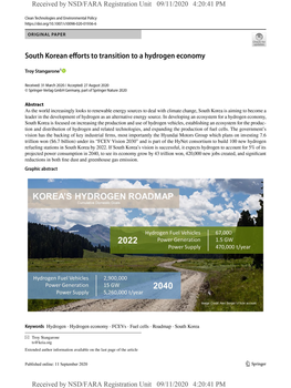 Korea's Hydrogen Roadmap