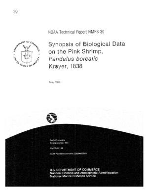 Synopsis of Biological Data on the Pink Shrimp, Pandalus Borealis, Kroyer, 1983