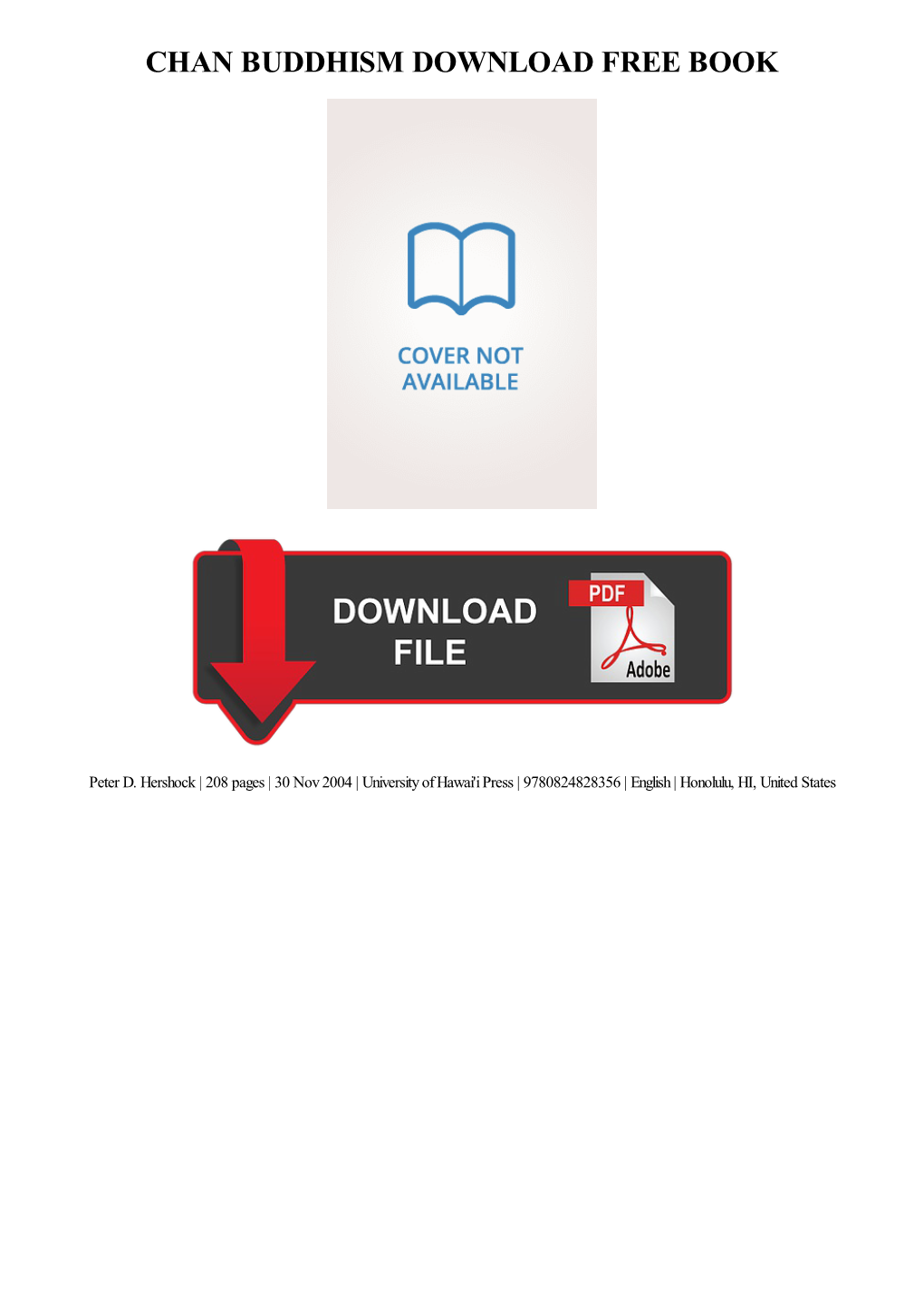 Download Chan Buddhism Free Ebook