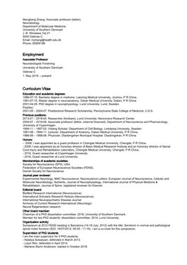 Employment Curriculum Vitae