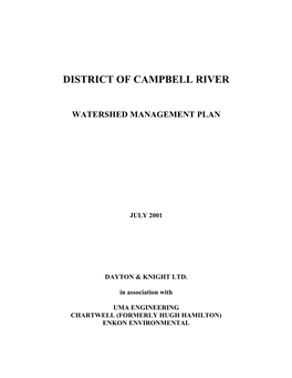 District of Campbell River Watershed Management Plan