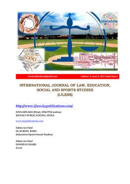 International Journal of Law, Education, Social and Sports Studies (Ijless)