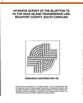 Intensive Survey of the Bluffton to Hilton Head Island Transmission Line, Beaufort County, South Carolina