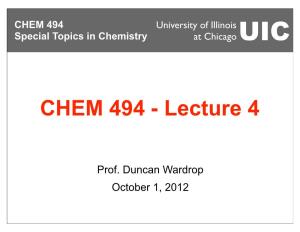 CHEM 494 Lecture 4