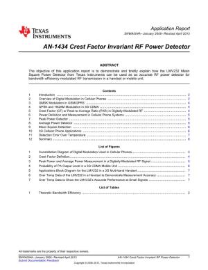 AN-1434 Crest Factor Invariant RF Power Detector (Rev. A)