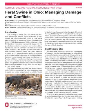 Feral Swine in Ohio: Managing Damage and Conflicts