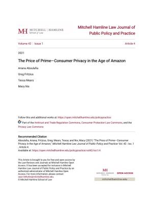 The Price of Prime—Consumer Privacy in the Age of Amazon