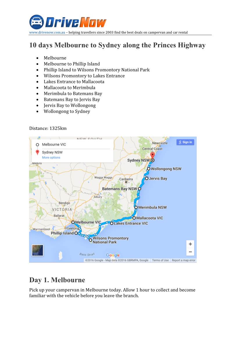 10 Days Melbourne to Sydney Along the Princes Highway