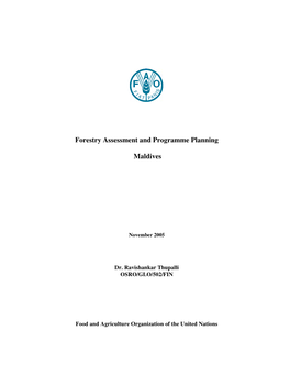 Forestry Assessment and Programme Planning Maldives