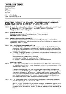 Minutes, Council, 3 June 2019