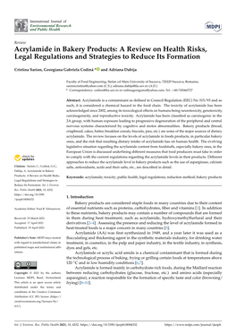 Acrylamide in Bakery Products: a Review on Health Risks, Legal Regulations and Strategies to Reduce Its Formation