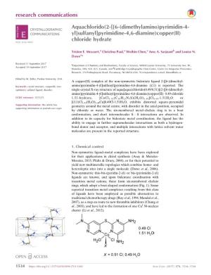 Copper(II) Chloride Hydrate ISSN 2056-9890