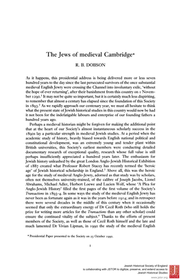 The Jews of Medieval Cambridge