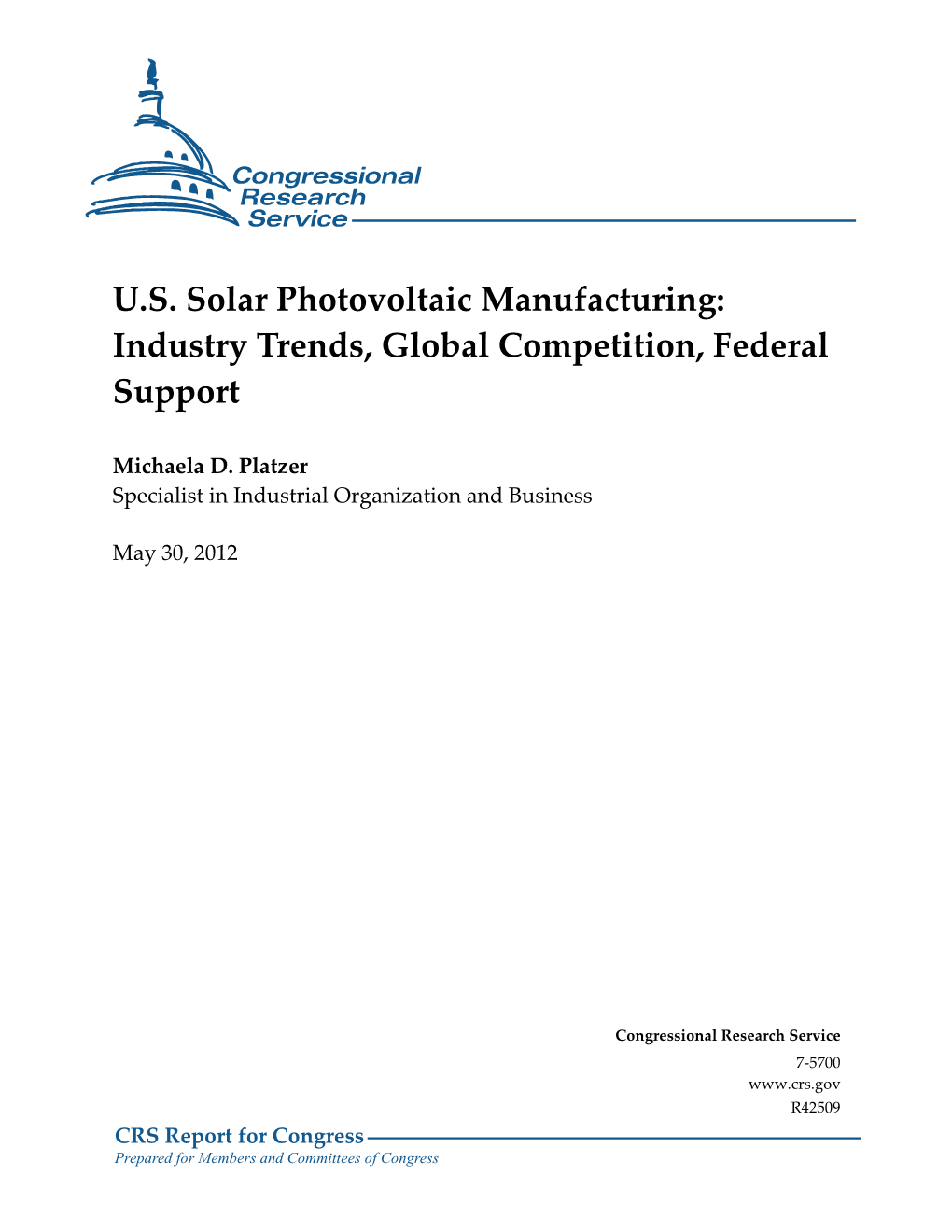 US Solar Photovoltaic Manufacturing