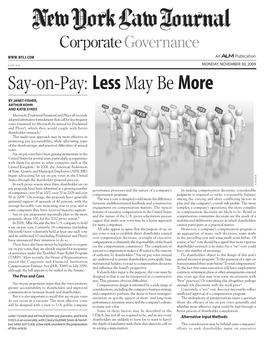 Say-On-Pay: Less May Be More