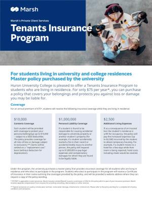 Tenants Insurance Program