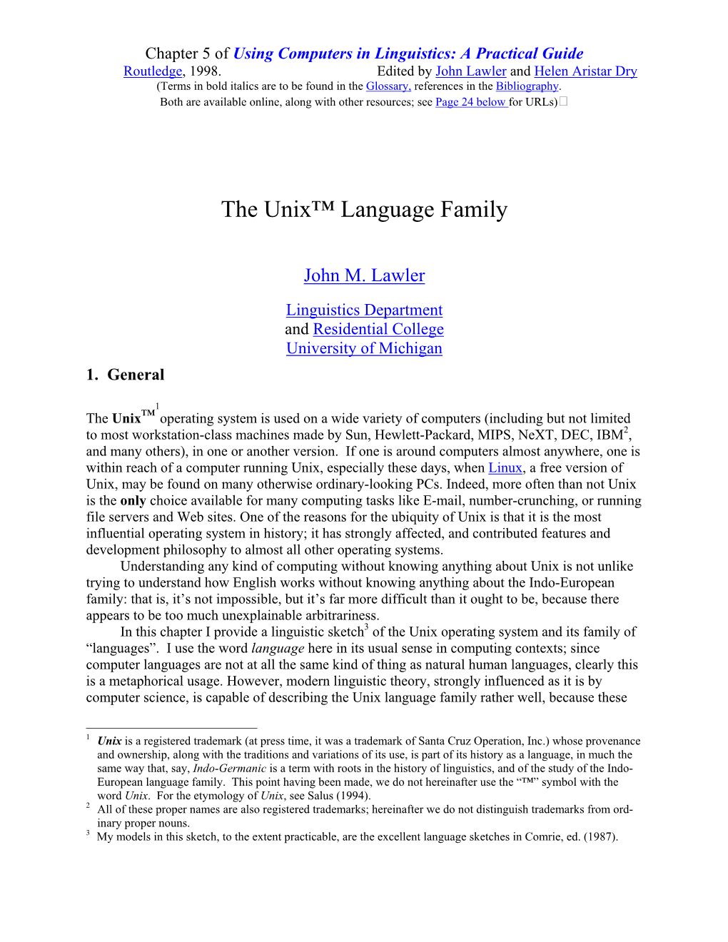 The Unix™ Language Family