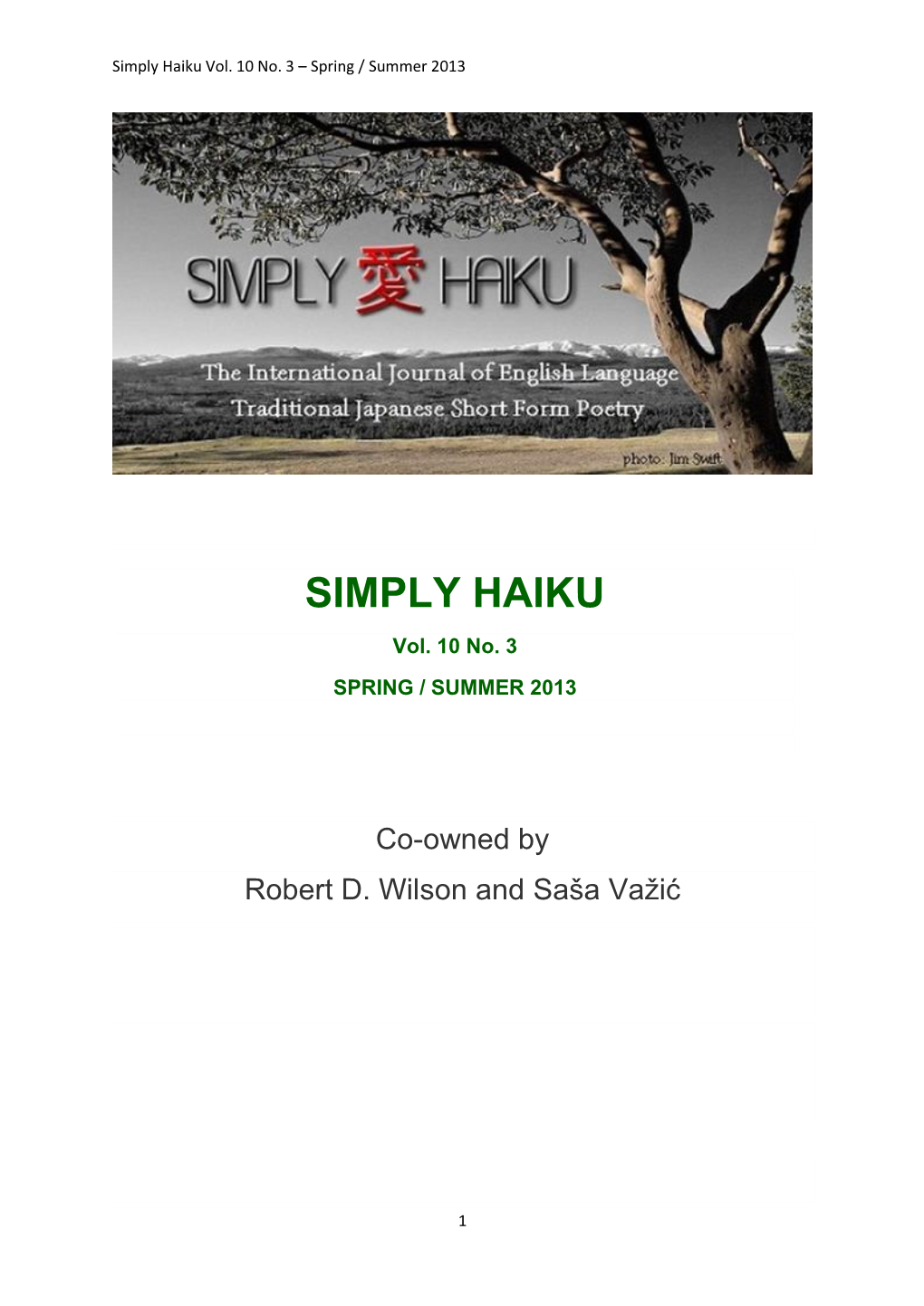 Simply Haiku Vol