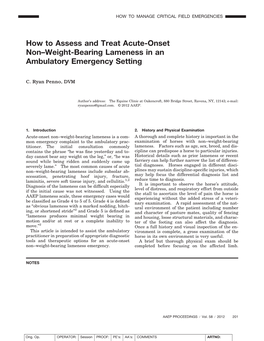 How to Assess and Treat Acute-Onset Non–Weight-Bearing Lameness in an Ambulatory Emergency Setting