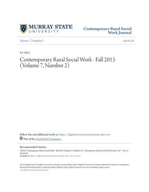 Contemporary Rural Social Work Journal
