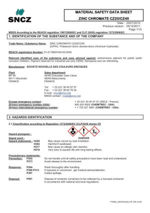 Material Safety Data Sheet Material Safety Data