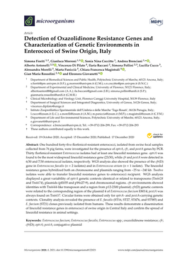 Detection of Oxazolidinone Resistance Genes and Characterization of Genetic Environments in Enterococci of Swine Origin, Italy
