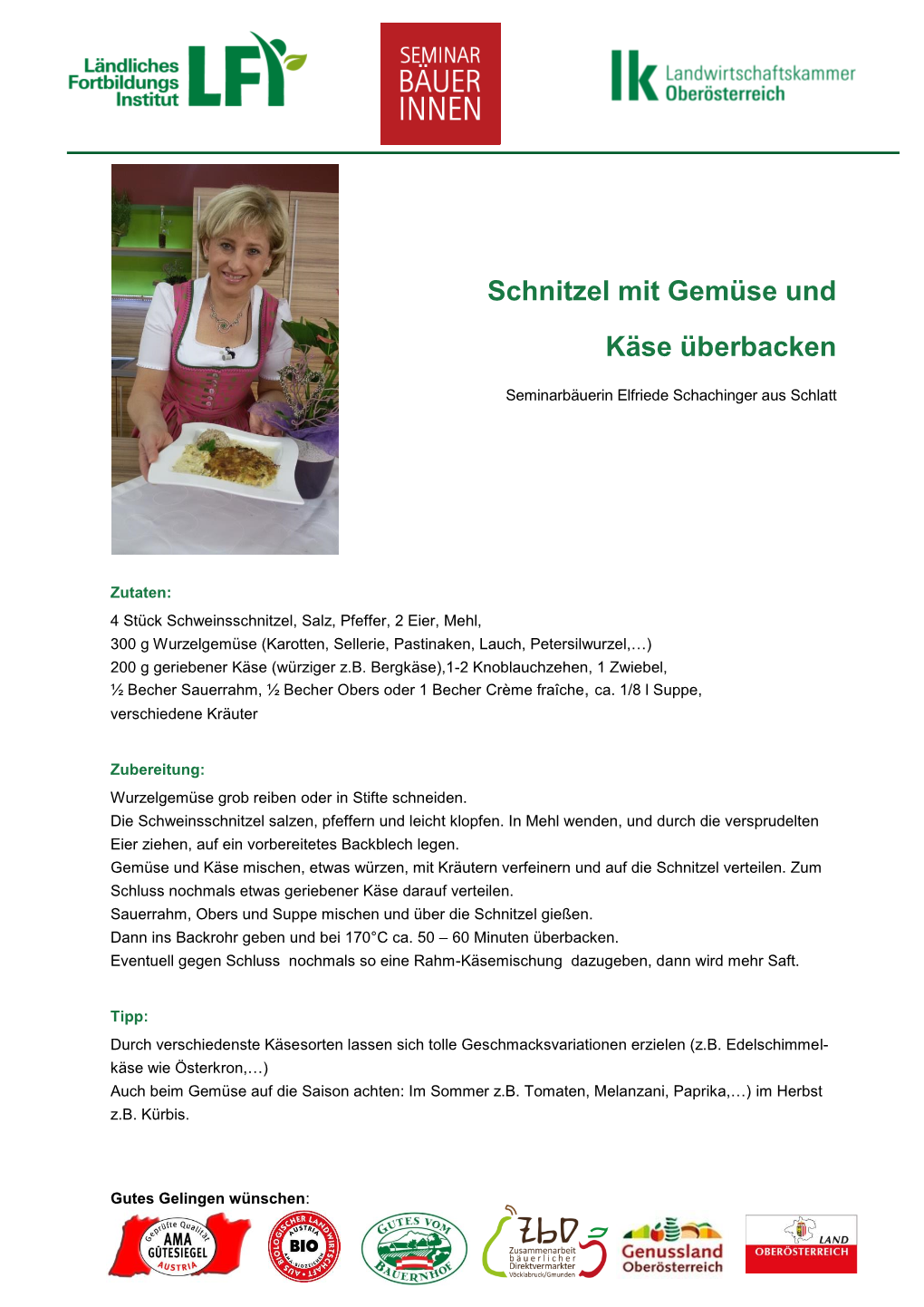 Schnitzel Mit Gemüse Und Käse Überbacken