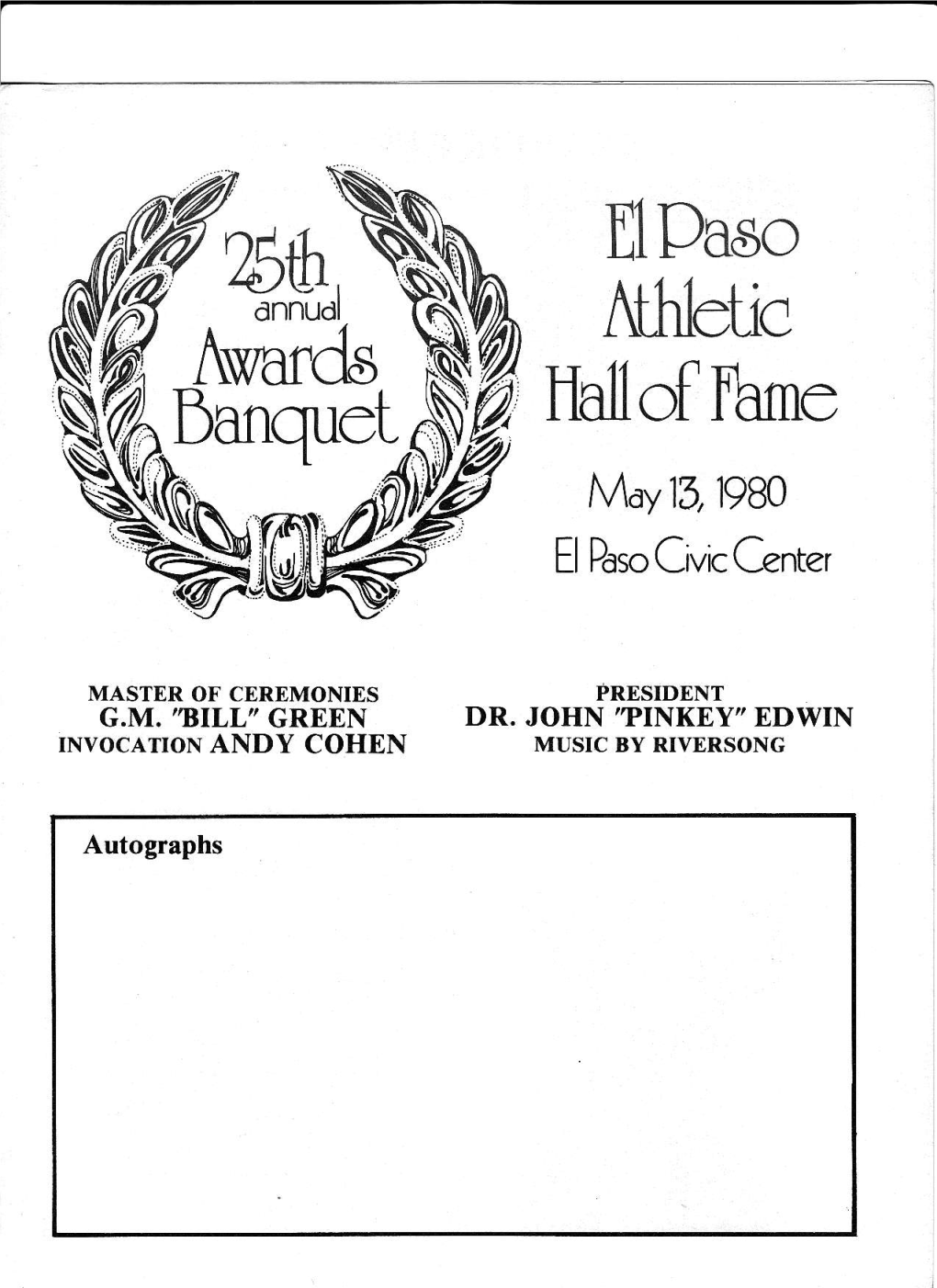 1980 Dinner Program