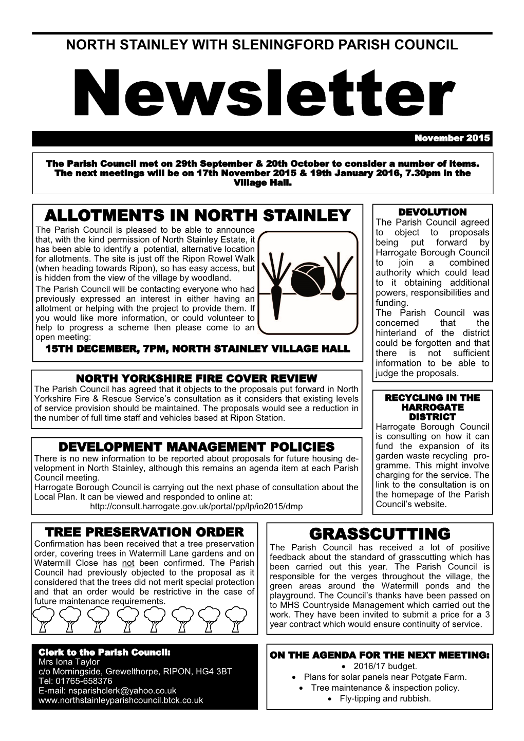 Allotments in North Stainley Grasscutting