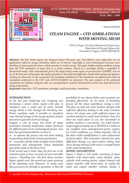 Steam Engine – Cfd Simulations with Moving Mesh