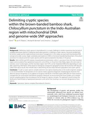 Delimiting Cryptic Species Within the Brown-Banded Bamboo Shark