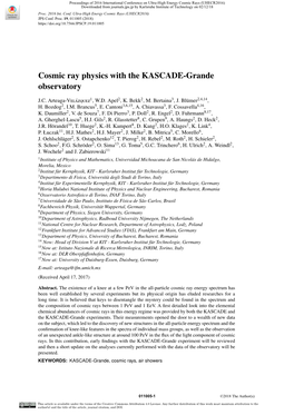 Cosmic Ray Physics with the KASCADE-Grande Observatory