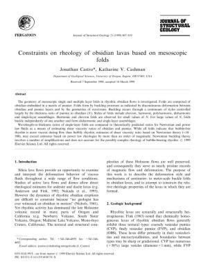 Constraints on Rheology of Obsidian Lavas Based on Mesoscopic Folds