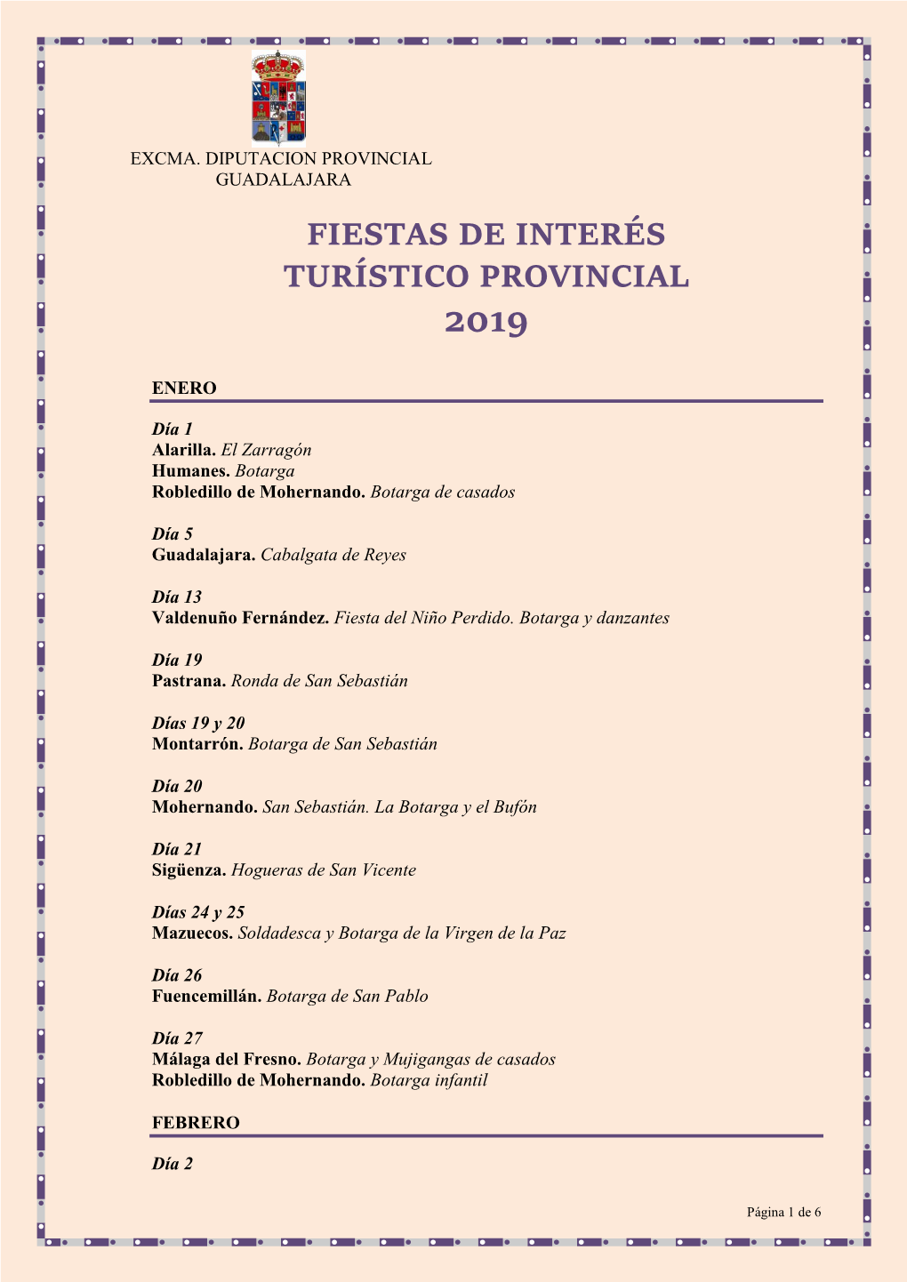 Fiestas De Interés Turístico Provincial 2019