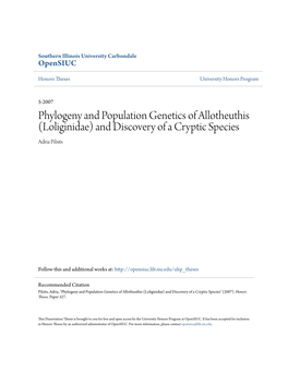 Phylogeny and Population Genetics of Allotheuthis (Loliginidae) and Discovery of a Cryptic Species Adria Pilsits
