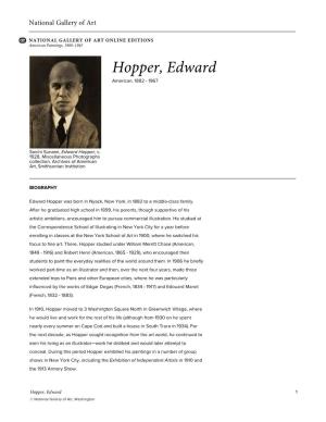 Hopper, Edward American, 1882 - 1967