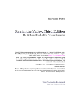 Fire in the Valley, Third Edition the Birth and Death of the Personal Computer