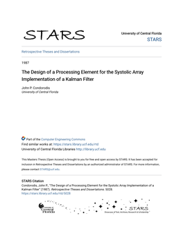 Design of a Processing Element for the Systolic Array Implementation of a Kalman Filter