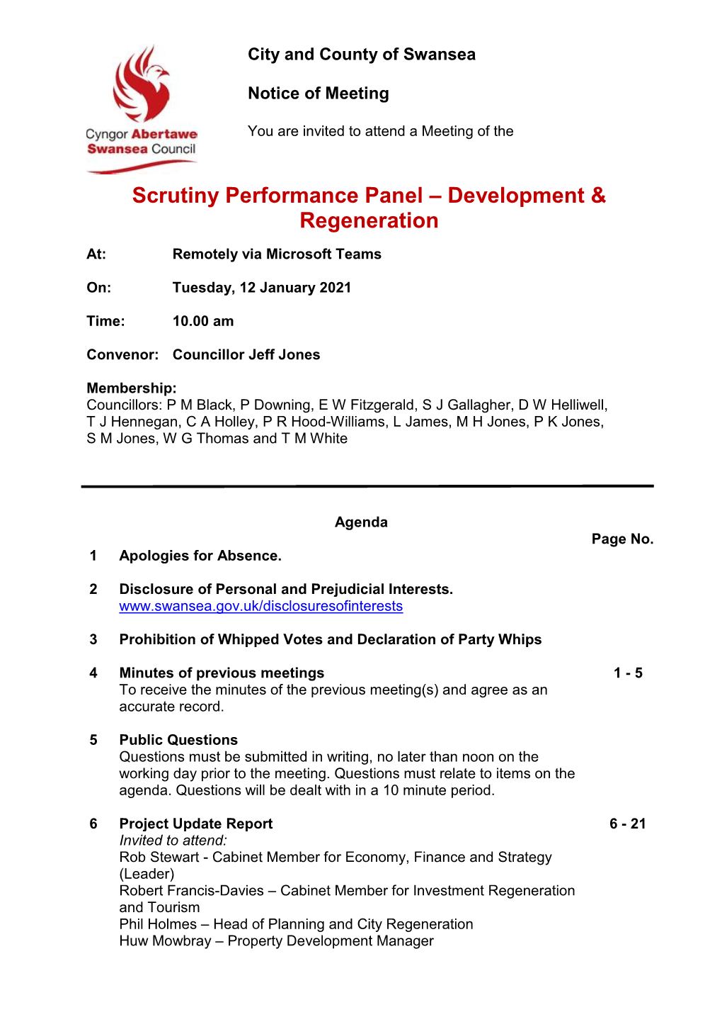 (Public Pack)Agenda Document for Scrutiny Performance Panel