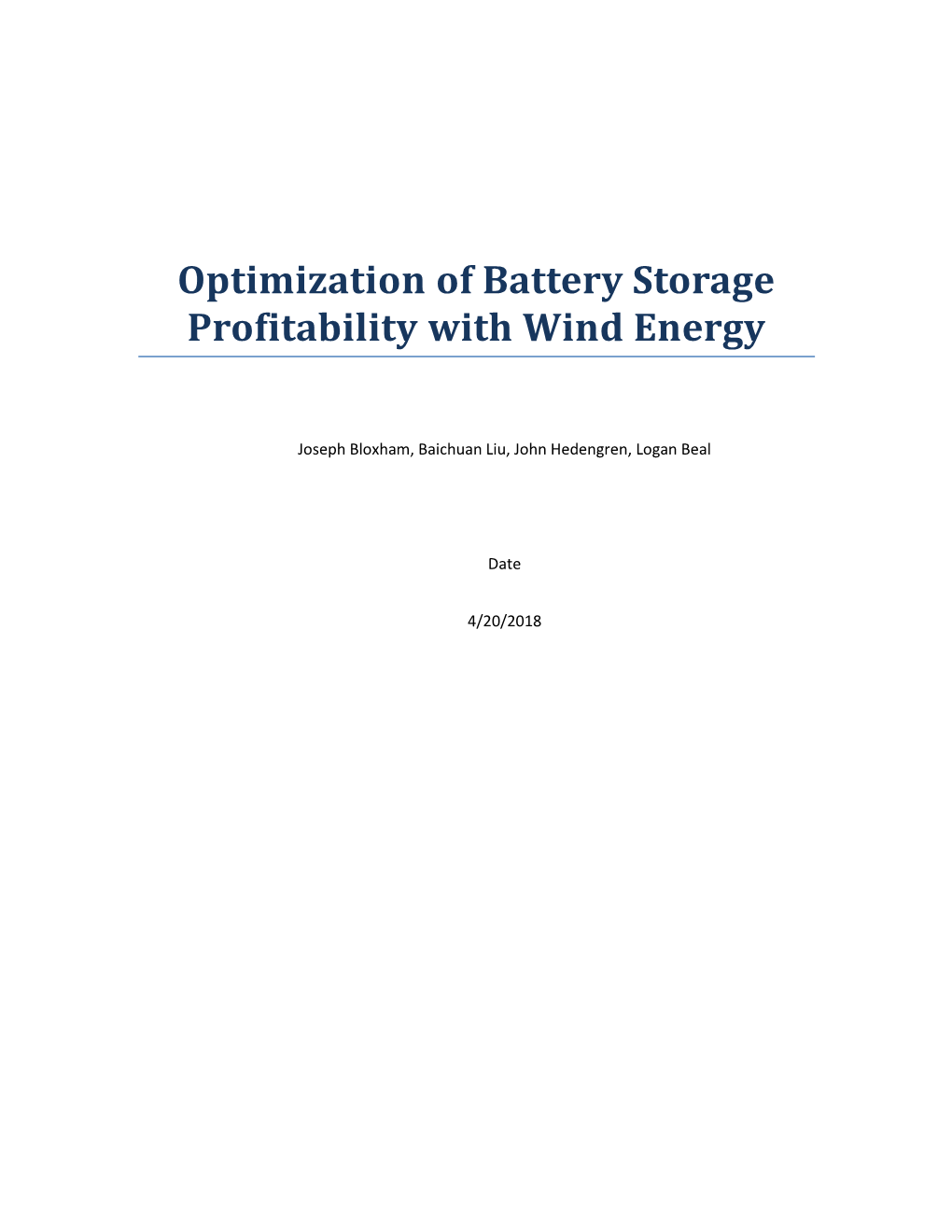 Optimization of Battery Storage Profitability with Wind Energy