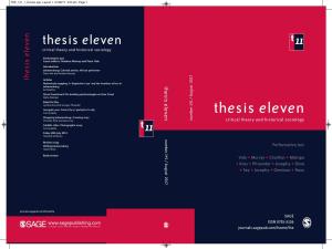 Thesis Eleven 11 E Critical Theory and Historical Sociology L E