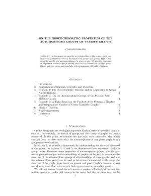 On the Group-Theoretic Properties of the Automorphism Groups of Various Graphs