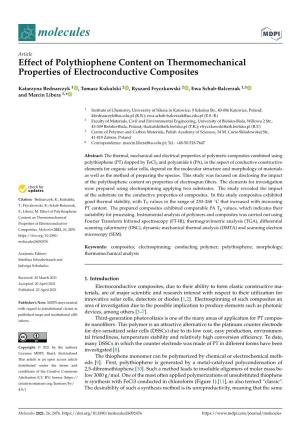 Effect of Polythiophene Content on Thermomechanical Properties of Electroconductive Composites