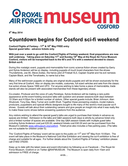 Countdown Begins for Cosford Sci-Fi Weekend