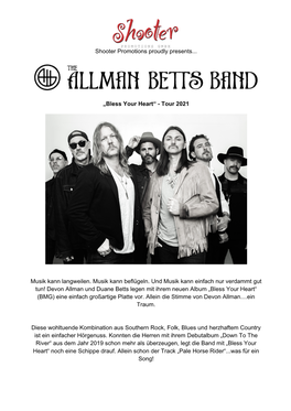 Allman Betts Band – Pressetext (PDF)